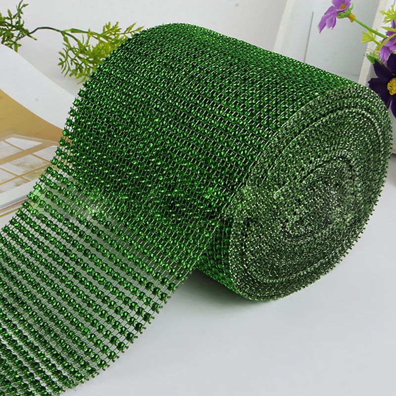 Cuộn Ruy Băng Lưới Đính Kim Cương Giả Trang Trí Tiệc Cưới
