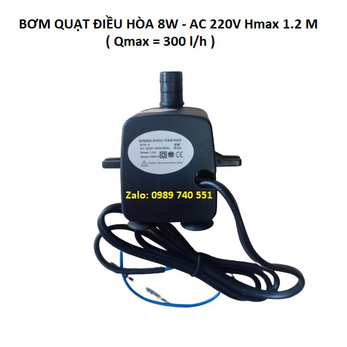 Bơm nước quạt điều hòa 8W 220V Hmax 1.2m 300Lh