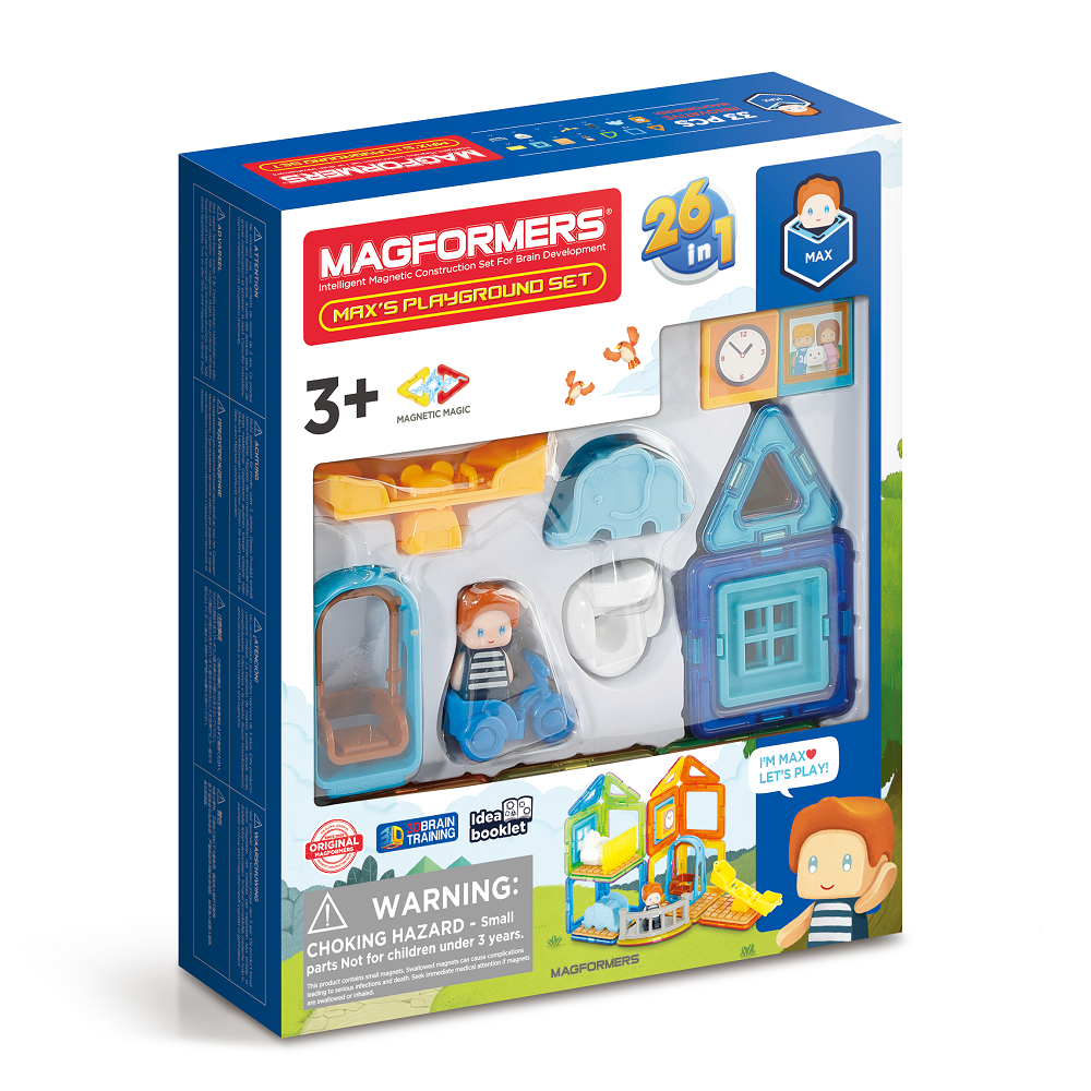 Đồ chơi xếp hình nam châm 3D Magformers - Bộ Khu vui chơi của Max 33 mảnh
