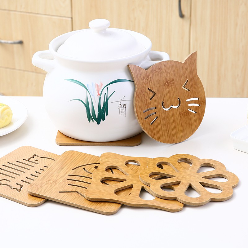 Miếng Gỗ Lót Nồi Thú Vị Décor - Phụ Kiện Bàn Ăn Size 10cm_15cm