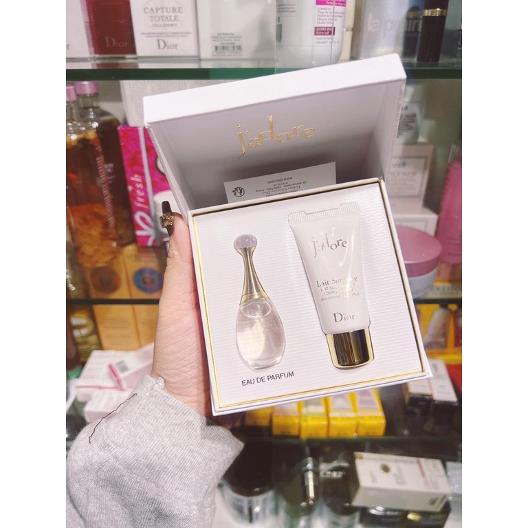 Sét Nước Hoa Mini Dior Jadore EDP 5ml + Body Milk 20ml