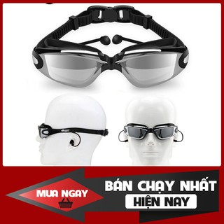 Kính bơi cao cấp, Kính bơi người lớn trẻ em tráng gương - Kèm nút tay để tránh nước vào trong tai - GIÁ RẺ BẤT NGỜ
