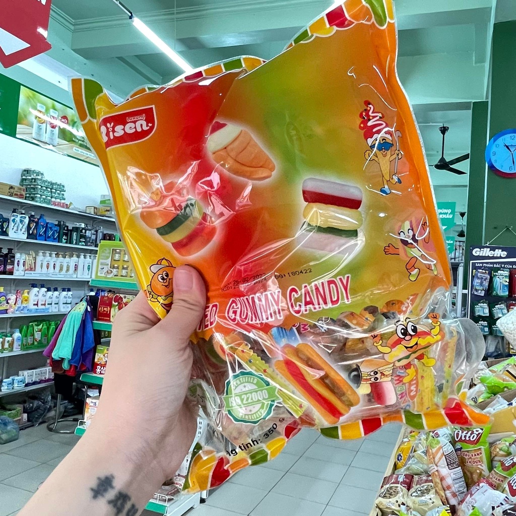 Kẹo dẻo trái cây Hamburger Gummy Risen 350g