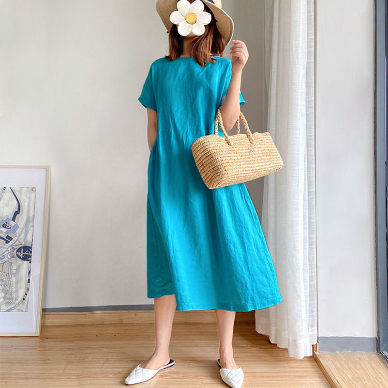 Đầm Thun Dáng Dài Form Rộng Phong Cách Đơn Giản Trẻ Trung Dành Cho Nữ