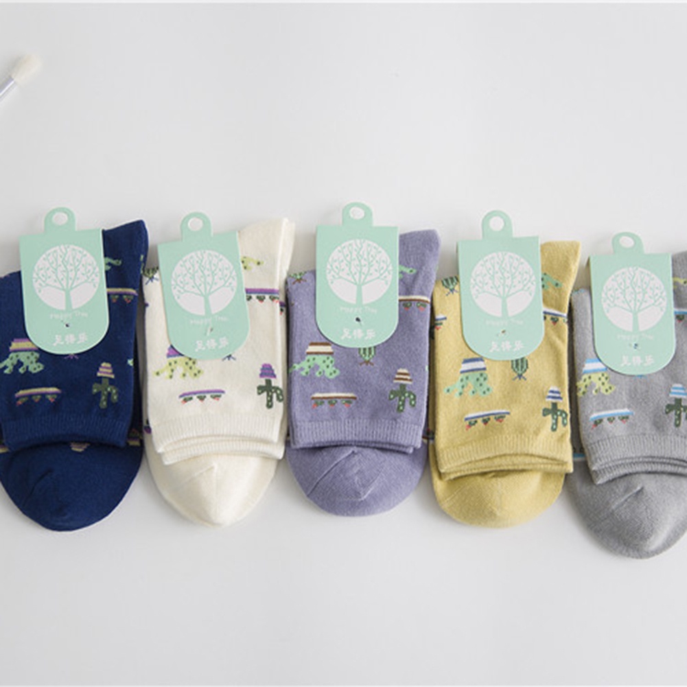 1 Đôi Vớ Họa Tiết Cây Xương Rồng Thời Trang Thu Đông Cho Nữ