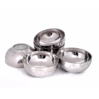 Bộ chén inox trơn cách nhiệt 2 lớp bộ 10 cái