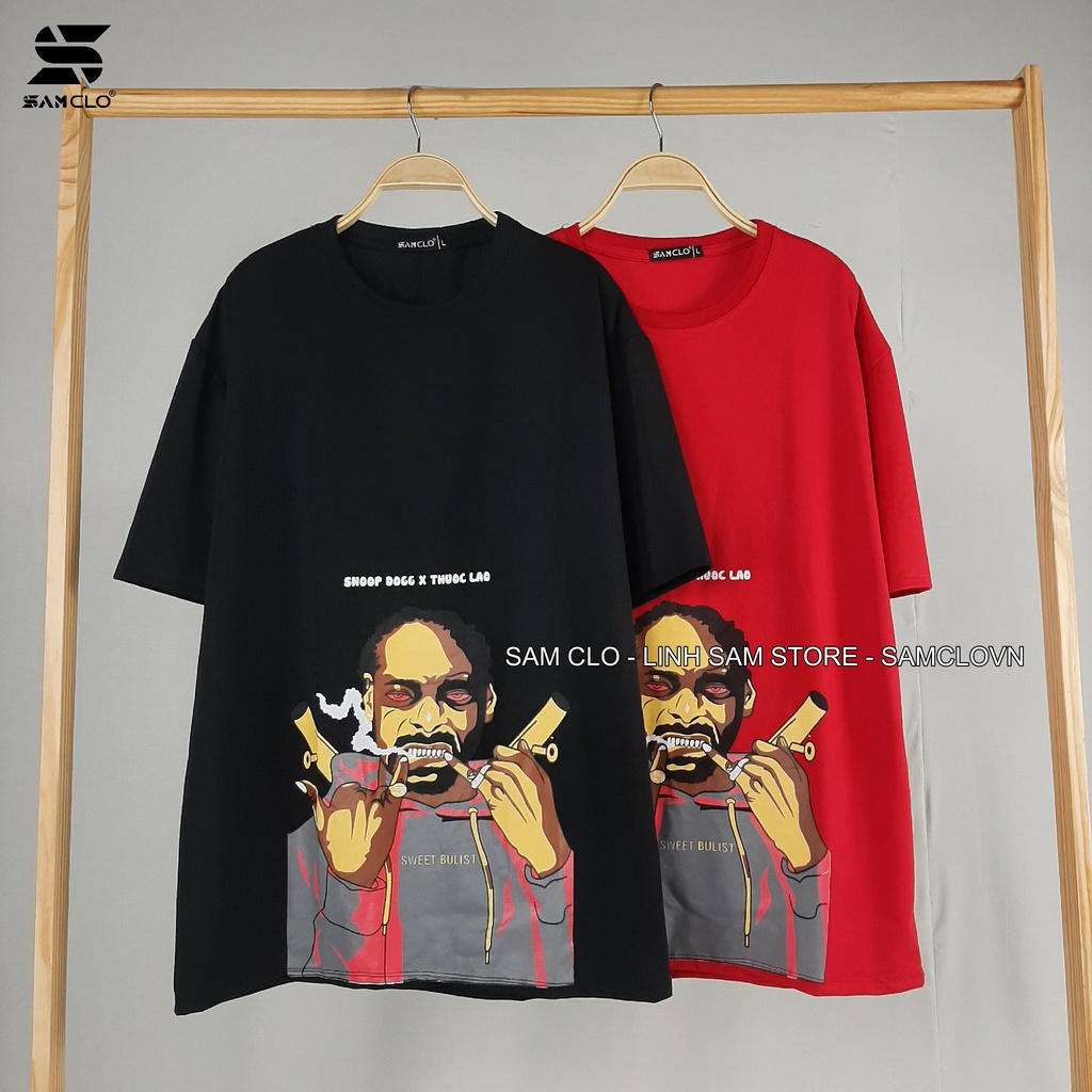 Áo thun Unisex nam nữ form rộng tay lỡ SAM CLO - mặc cặp, nhóm, lớp in hình SNOOP DOGG x THUOC LAO | BigBuy360 - bigbuy360.vn