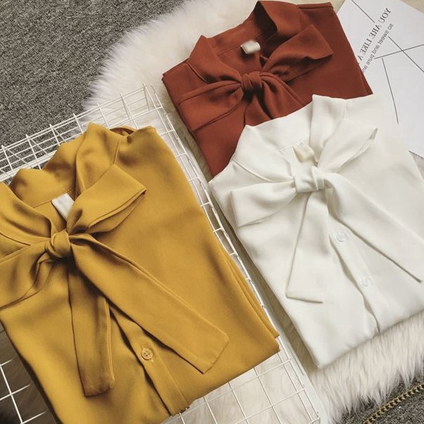Women Long Sleeved Chiffon Casual Blouse Women Cloting | BigBuy360 - bigbuy360.vn