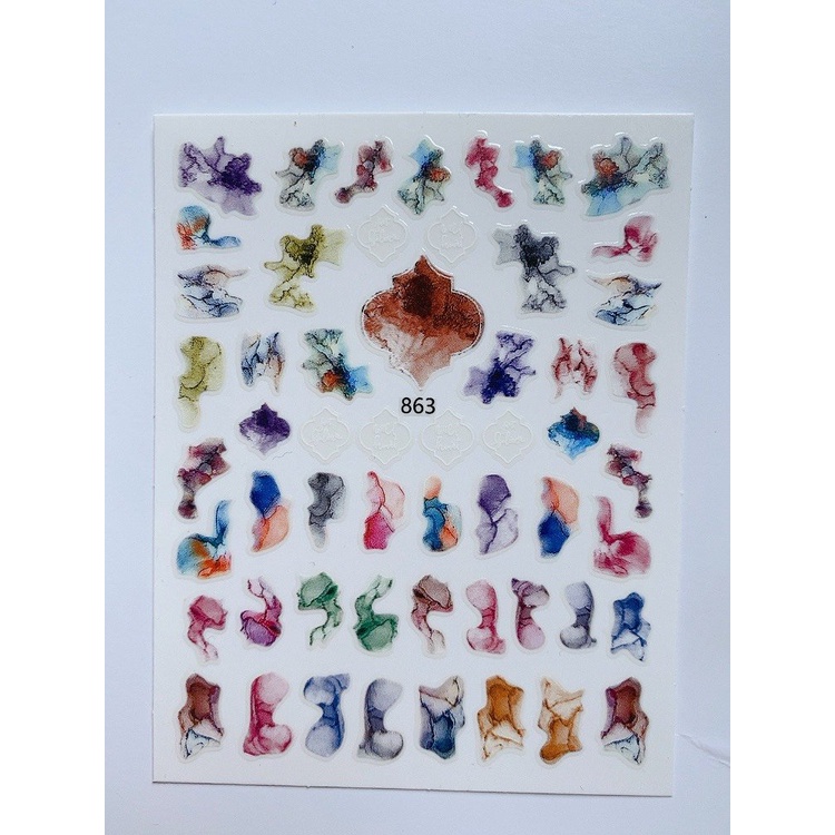 Stick dán móng tay , stick nail vân đá trang trí móng