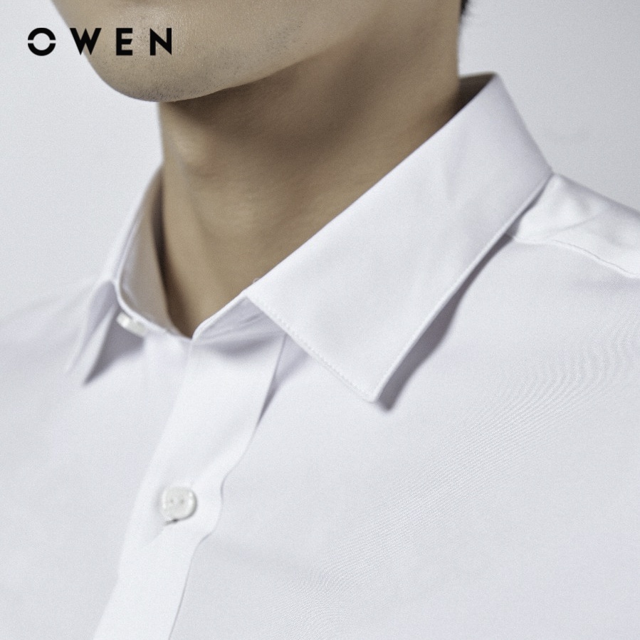 OWEN - Áo sơ mi dài tay Regular Fit màu trắng Recycle - AR221561D