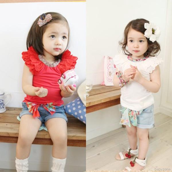 Áo thun tay xòe xinh xắn cho bé gái