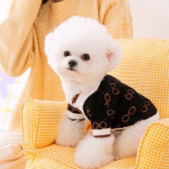 Áo cadigan len cài khuy cho chó mèo