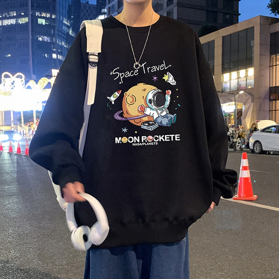 Áo dài tay Vũ Trụ New NỈ BÔNG Unisex Phong Boutique Basic Sweater Ulzzang cặp đôi nam nữ form rộng oversize Hàn Quốc | BigBuy360 - bigbuy360.vn