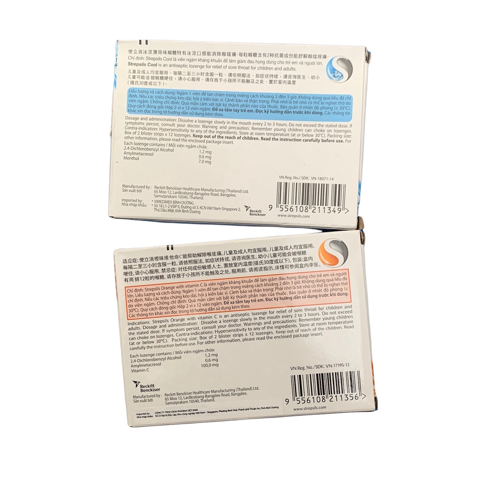 VIÊN NGẬM STREPSILS HỘP 24 VIÊN