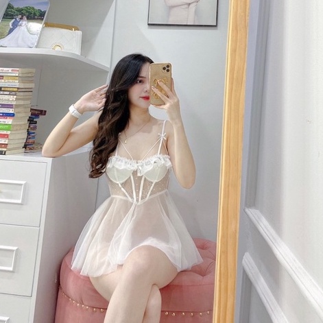 Sẵn sỉ_Váy ngủ lụa sexy cao cấp Đầm mặc nhà gợi cảm quyến rũ SP109