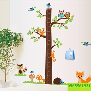 Decal Dán Tường Đo Chiều Cao Sóc AY221