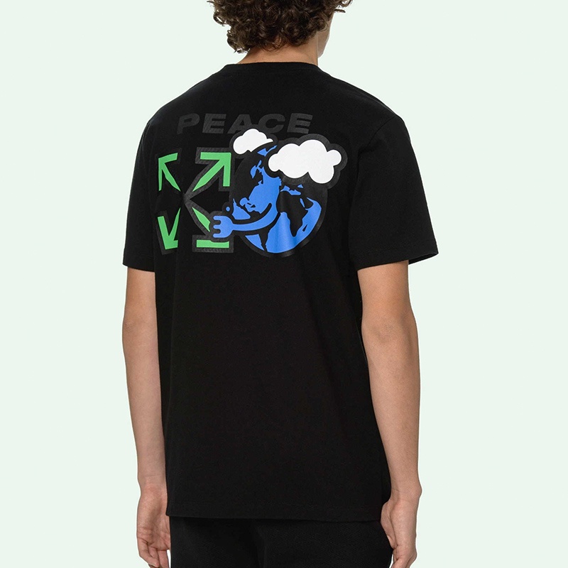 Off WHITE Áo Thun Ngắn Tay In Hình Thời Trang Cho Nam Nữ