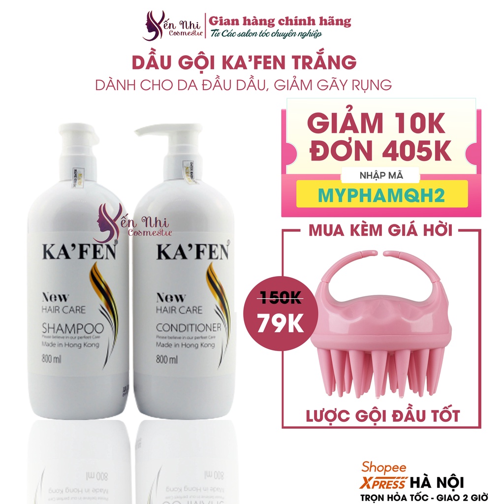 Dầu gội kafen Trắng ngăn rụng tóc giảm xơ rối chẻ ngọn cho tóc uốn nhuộm 800ml, Mỹ phẩm tóc yến nhi