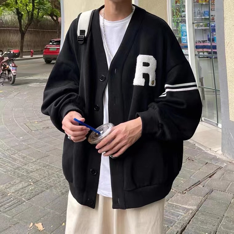 sweater thời trang bông cardigan áo len phong cách Hàn Quốc from rộng áo sweater form rộng bông áo dài tay áo sweater form rộng