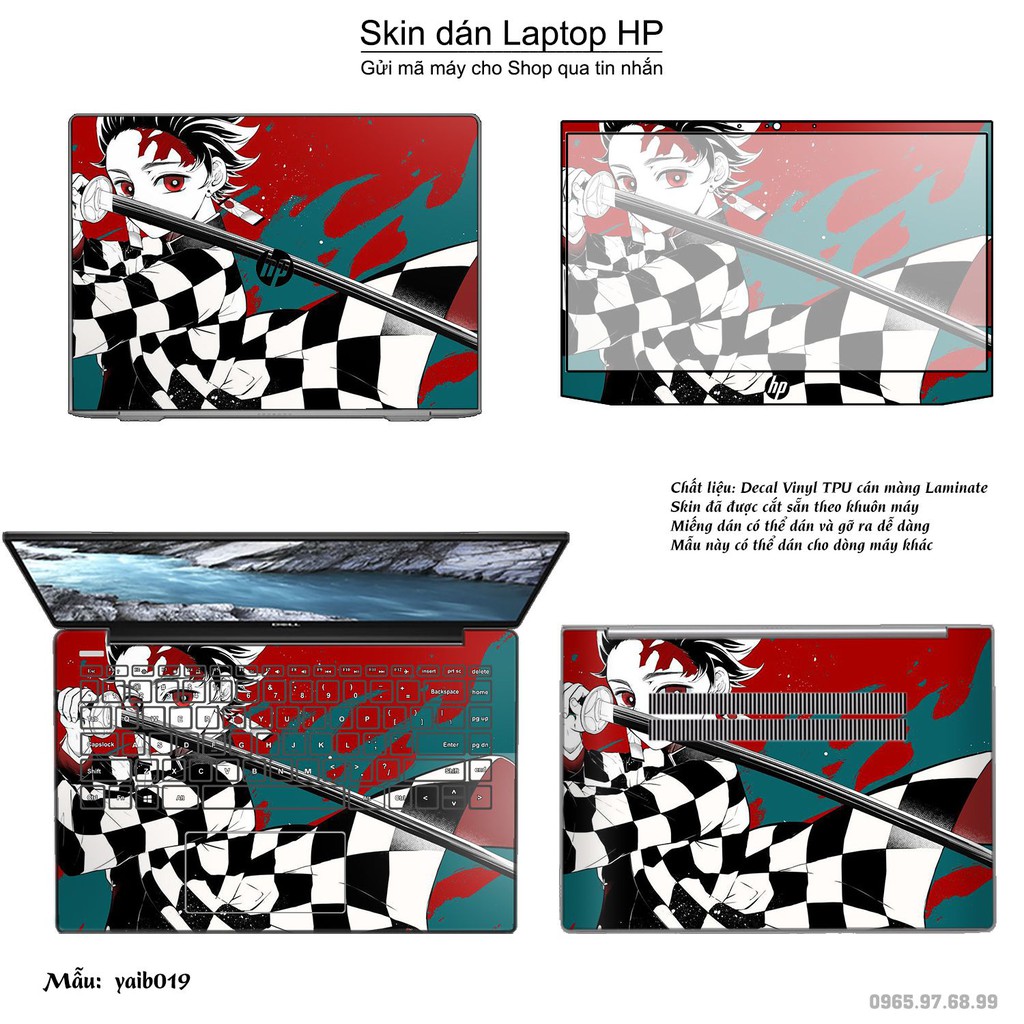 Skin dán Laptop HP in hình Kimetsu No Yaiba (inbox mã máy cho Shop)