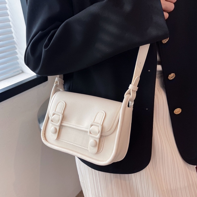 Túi Xách Da Pu Màu Tương Phản Phong Cách Preppy Cổ Điển Cho Nữ