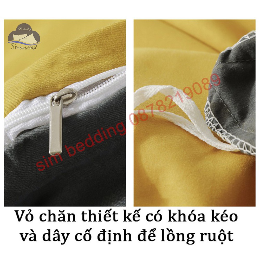 Bộ Chăn Ga Gối 💎SALE💎 phao nhẹ màu trơn hàn quốc chăn ga gia đình khách sạn chất liệu Cotton cao cấp ấm áp simbedding