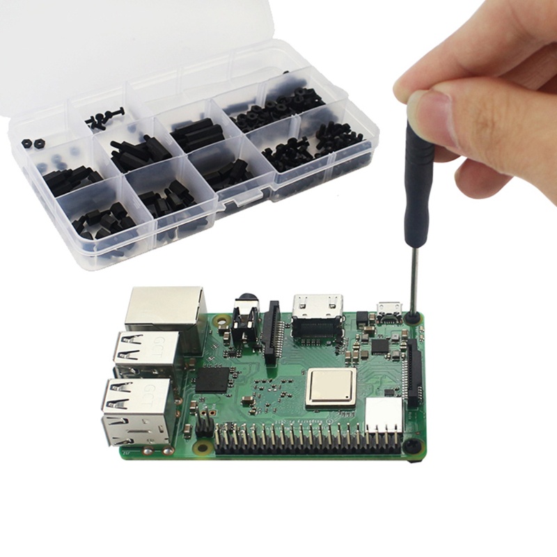 Set 210 Ốc Vít M2.5 M3 Nylon Chuyên Dụng Cho Raspberry Pi 4b / 3b + / 3b