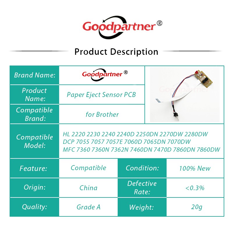 1x LV0579001 Bộ Cảm Biến Eject Bằng Giấy PCB PCB Cho Brother HL 2220 2230 2240 2250 2270 2280 DCP 7055 7057 706070657065706570 M706700F 330
