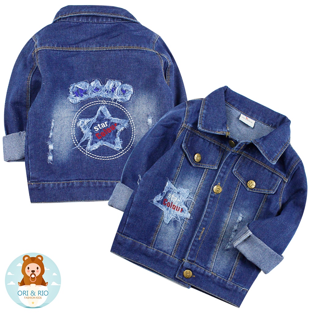 Áo khoác bé trai tay dài vải jean hàng Quảng Châu cho bé từ 3 tuổi đến 8 tuổi từ 12 kg đến 22 kg chất đẹp 01946