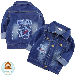 Áo khoác bé trai tay dài vải jean hàng Quảng Châu cho bé từ 3 tuổi đến 8 tuổi từ 12 kg đến 22 kg chất đẹp 01946