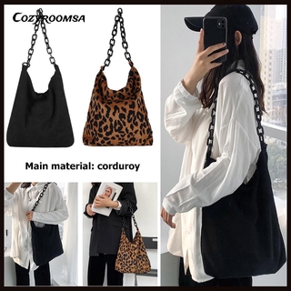 Túi xách tay/ đeo vai vải nhung sợi to chuỗi dây dày thời trang cho nữ