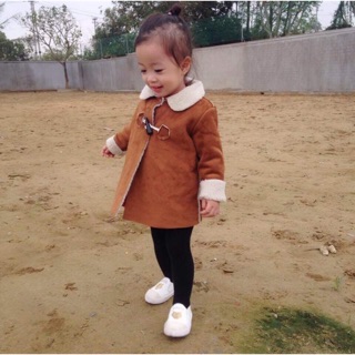 Áo da lộn ép lông cừu cho bé