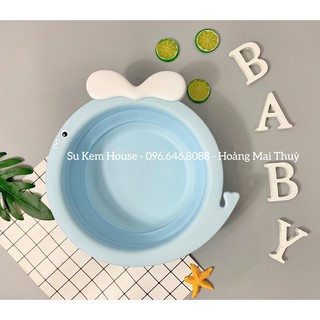 Chậu rửa mặt gấp gọn hình cá