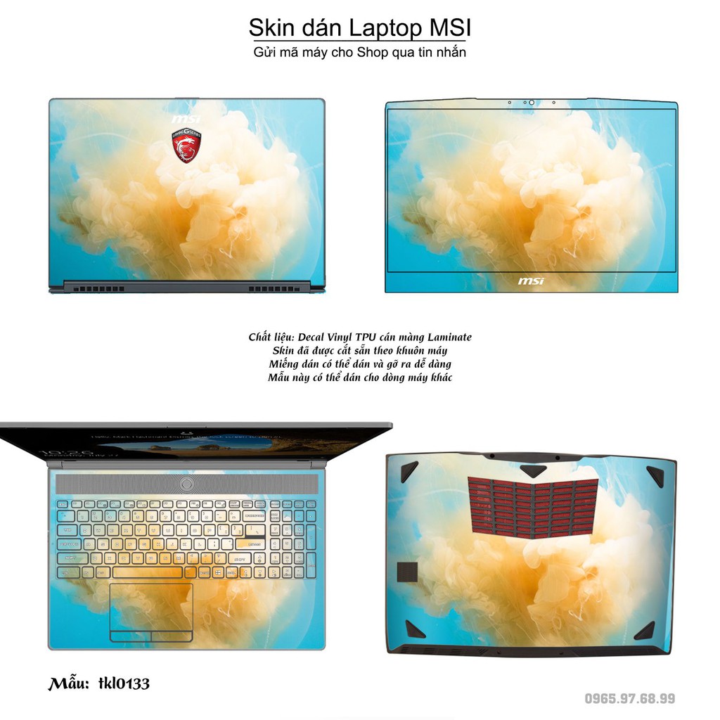 Skin dán Laptop MSI in hình thiết kế nhiều mẫu 3 (inbox mã máy cho Shop)