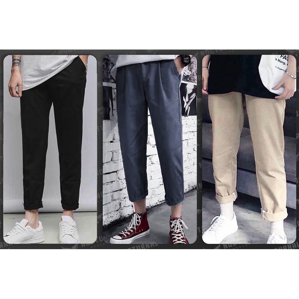 Quần Baggy Kaki Basic Unisex Nocturnal (3 màu: Đen, Xám, Kem) | WebRaoVat - webraovat.net.vn