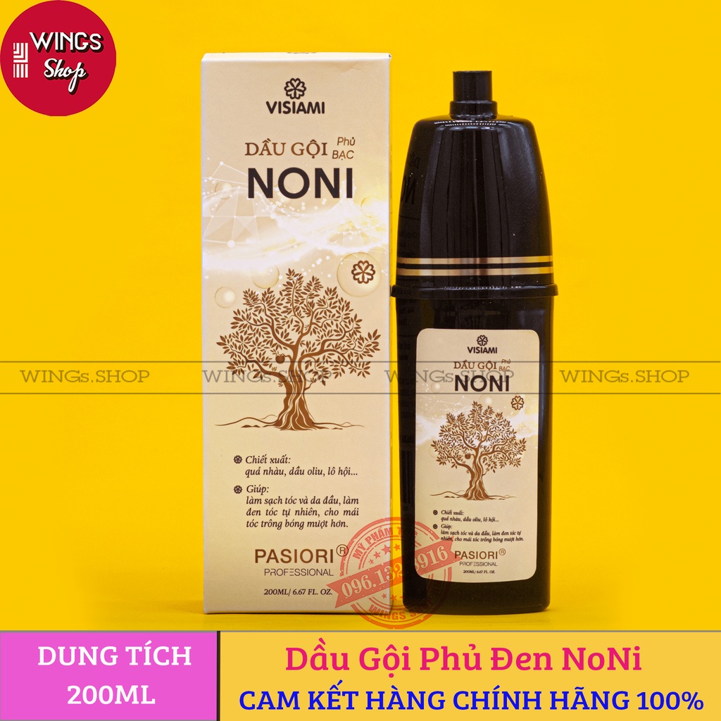 Dầu gội phủ bạc Noni Biotin Collagen 200ml  | Dầu gội nhuộm đen tóc tinh chất thảo dược - Wings Shop