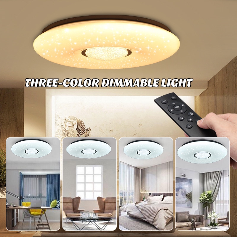 54W 36LED Ceiling Lamp Dimmable Down Light Flush Mounted Living Room+2.4G Remote