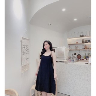 [Chuyên Sỉ]  Sỉ Đầm cami 2 dây chất đũi lụa 7 mầu