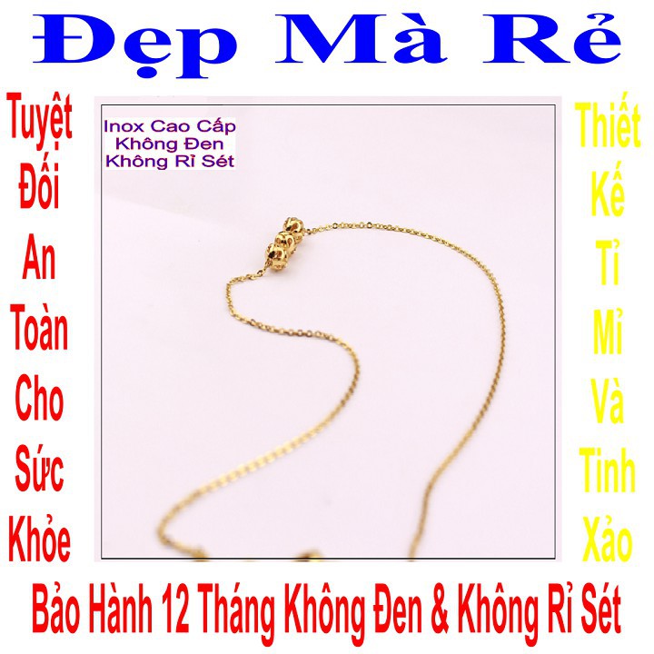 Dây chuyền nữ mạ vàng kiểu 3 trái châu rỗng - DCNU00257V020039