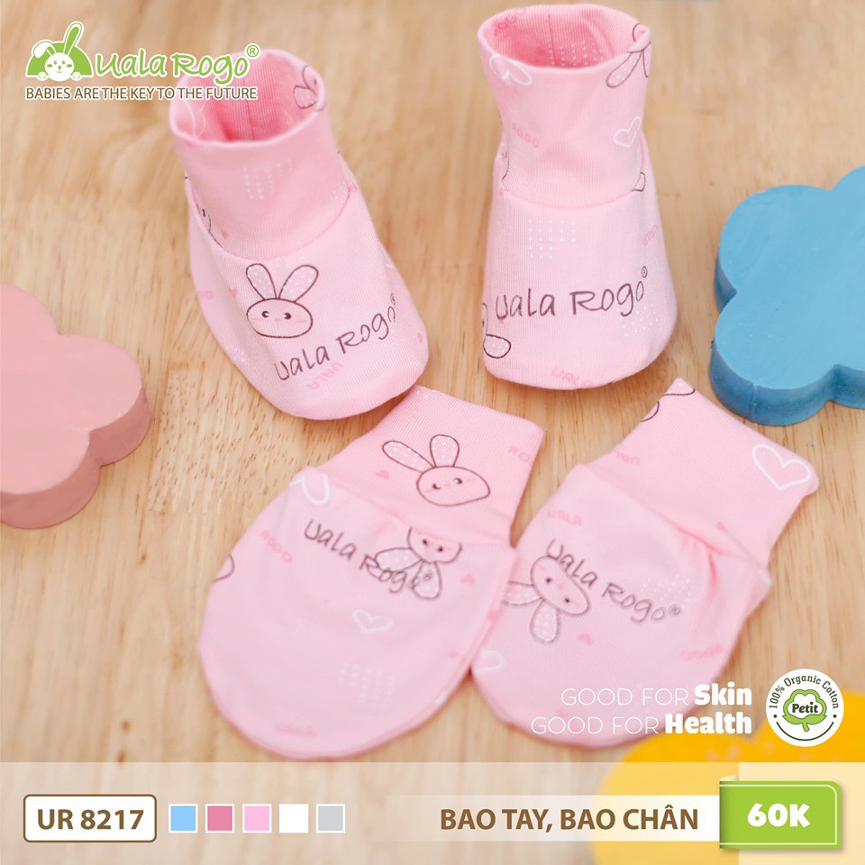 Set Bao Chân Bao Tay Uala Rogo Cho Bé Vải Petit