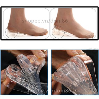1 cặp lót giày độn đế tăng chiều cao - 4cm silicon - Freesize - PK02 (gồm 10 miếng dùng cho 1 đôi giày)  shoprequalc