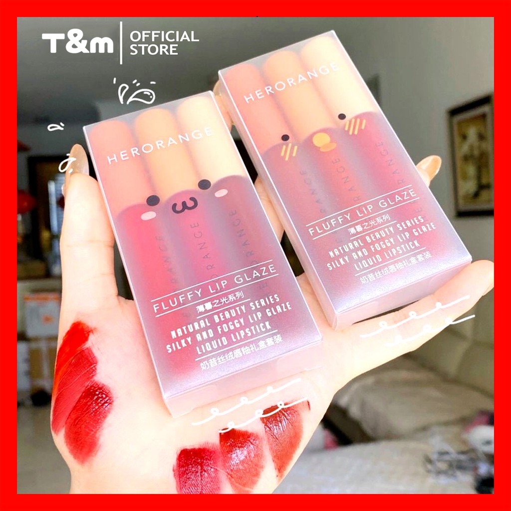 Son Kem Lì 💕𝑭𝒓𝒆𝒆𝒔𝒉𝒊𝒑💕 Son Herorange - Nội Địa Trung - Thiết Kế Vỏ Trong Suốt