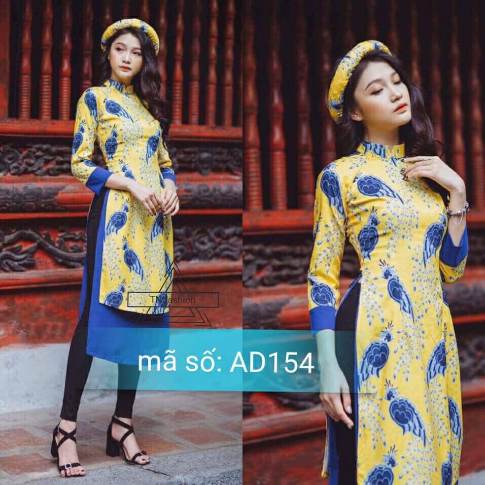 AD0154 Áo Dài Cách Tân Mẹ Và Bé GẤM HOA 2 TÀ IN 3D Size lớn XL