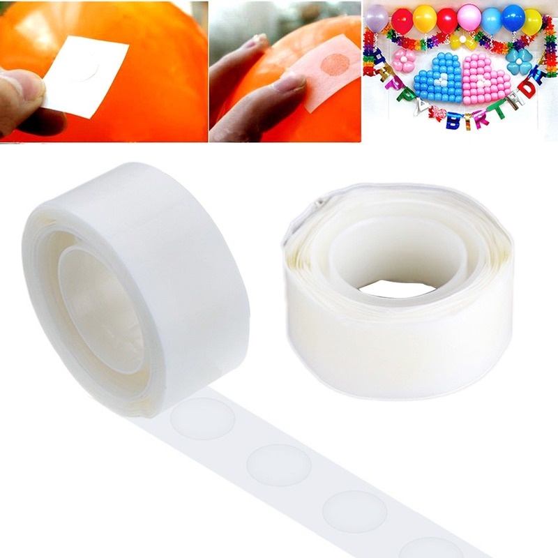 Cuộn 100 Miếng Dán Hai Mặt Trang Trí Bong Bóng Cho Tiệc Sinh Nhật