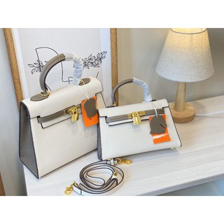 [Hàng Bán Shop]Túi Xách Bản SUPER 2 Màu Trắng Nâu, 2 Size 22 và 25 Đẹp Lung Linh, Long Lanh Chanh Xả