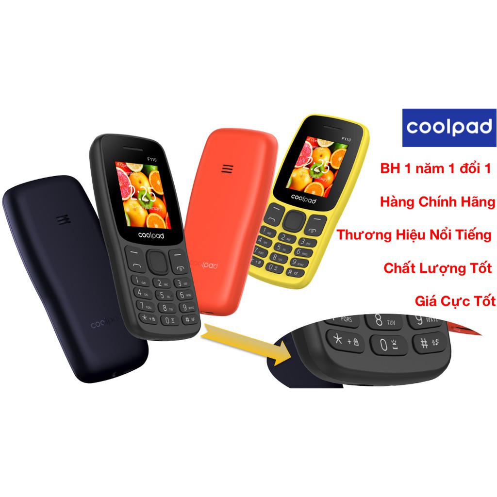 Điện Thoại Phổ Thông Coolpad Giá Rẻ 2 Sim -Điện Thoại Di Động - F110- BH 1 năm 1 đổi 1-Hàng Chính Hãng