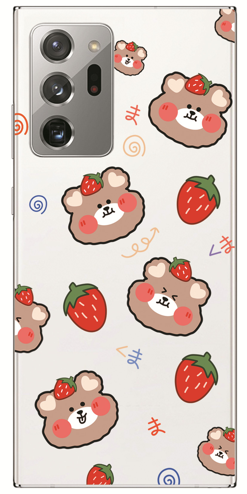 Samsung Galaxy Note 20 Ultra 5G/Note 8 9 10+ Pro INS Cute Cartoon Little brown bear Clear Soft Silicone TPU Phone Casing Lovely astronaut Rocket ship Case Couple Back Cover