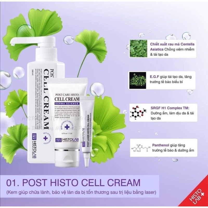 Histolab Post Care Histo Cell Cream - Kem tái tạo da sau tổn thương