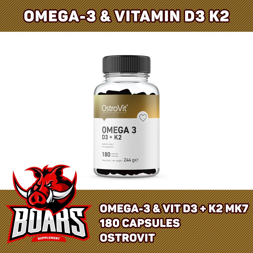 OSTROVIT OMEGA-3 &amp; VITAMIN D3 K2 (MK7) - Hỗ trợ xương khớp, tăng hệ miễn dịch, điều hòa tim mạch (180 viên)