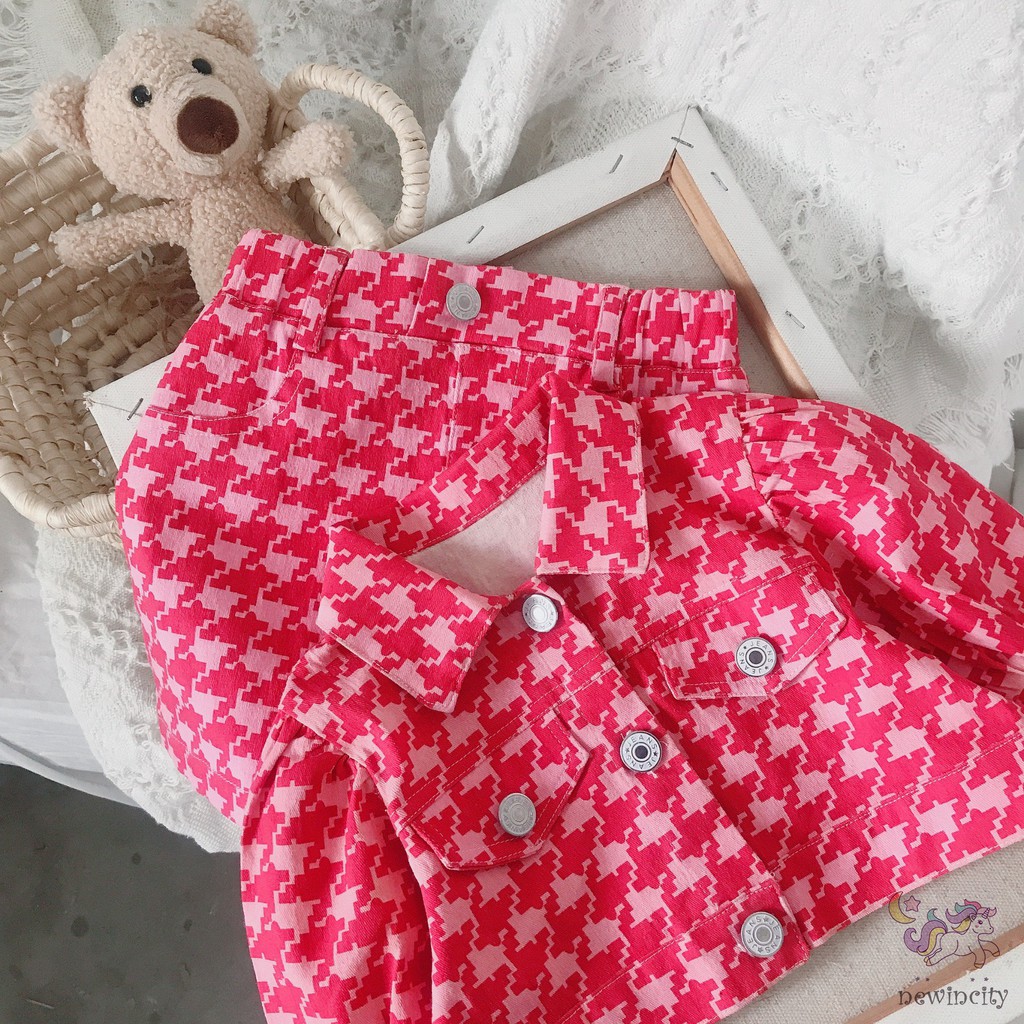 Bộ Áo Khoác + Chân Váy Ngắn Thời Trang Hàn Quốc Cho Bé Gái